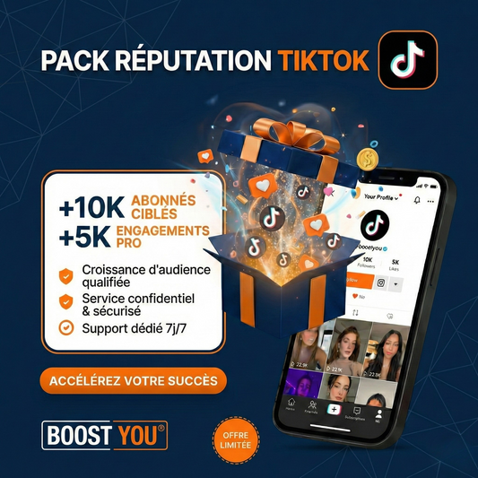Pack TIKTOK 10.000 ABONNÉS + 5.000 LIKES + 200.000 VUES